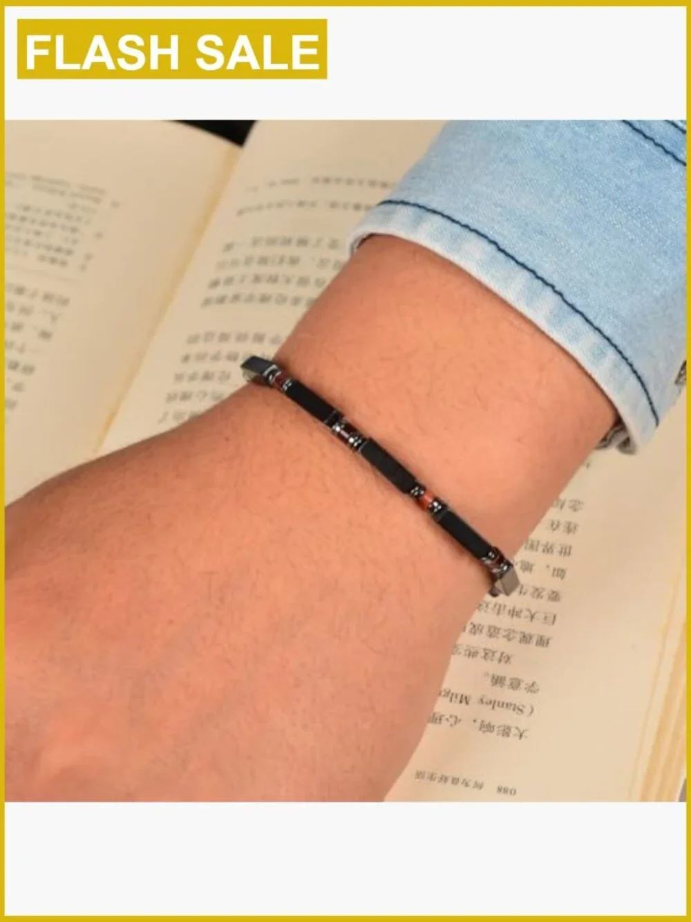 Black Stone Tiger Eye Hematite Handmade Adjustable Bracelet